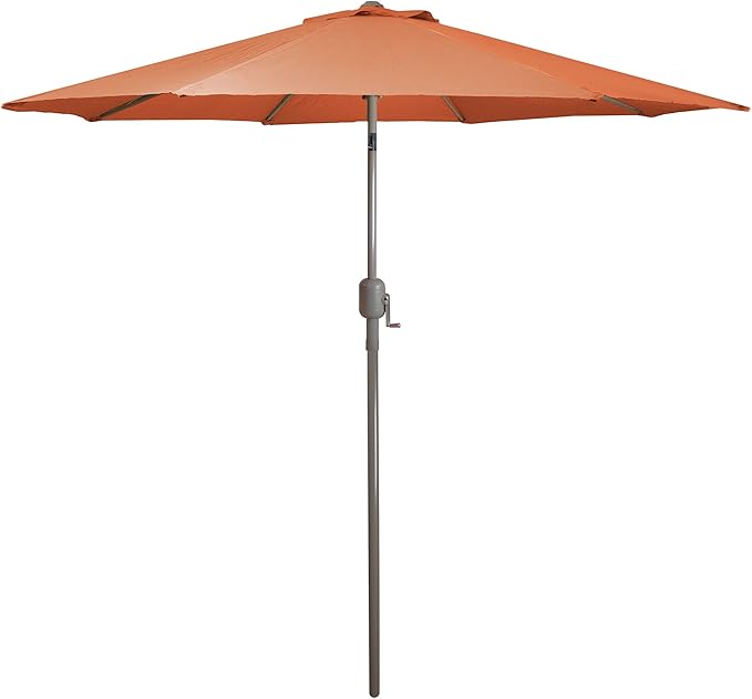 Northlight 9ft Outdoor Patio Umbrella with Hand Crank and Tilt - Terracotta Orange