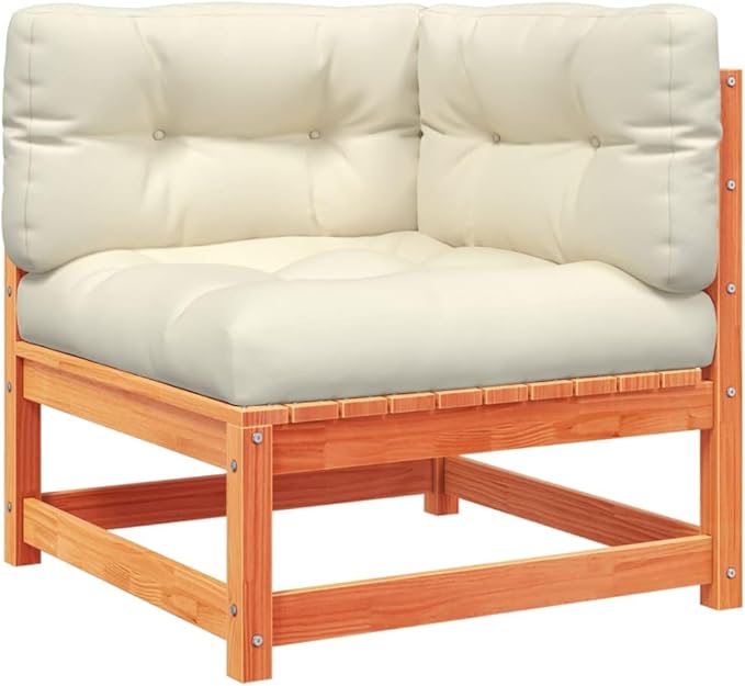 Outdoor Seating Furniture,Outdoor Conversation Sets,3 Piece Patio Sofa Set with Cushions Wax Brown Solid Wood PineSuitable for Patio, Garden, Gazebo Low