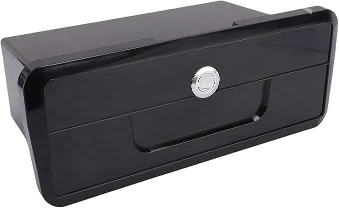 Aramox Marine Deck Storage Box, ABS Lockable Glove Box, Multifunctional Compartment with Dual Cup Holder for Boats and Yachts (Black)