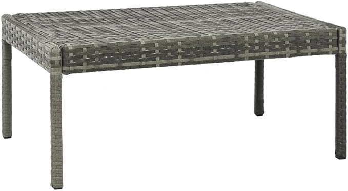 Wicker Outdoor Patio Furniture Set, PE Rattan Patio Conversation Set 3 Piece Garden Lounge Set with Cushions Poly Rattan Gray