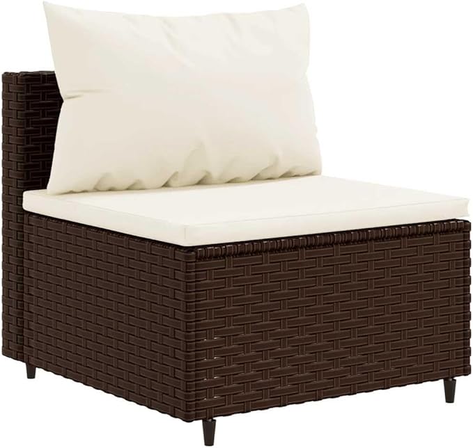 Outdoor Seating Furniture,Outdoor Conversation Sets,6 Piece Patio Lounge Set with Cushions Brown Poly RattanSuitable for Patio, Garden, Gazebo Low