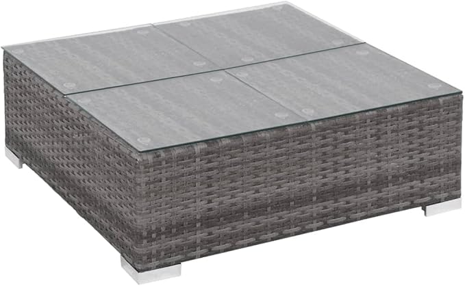 Patio Lounge Set with Cushions,Outdoor Furniture,Outdoor Furniture Sets,Patio Conversation Sets,for Garden,Deck,Backyard,6 Piece Poly Rattan Gray