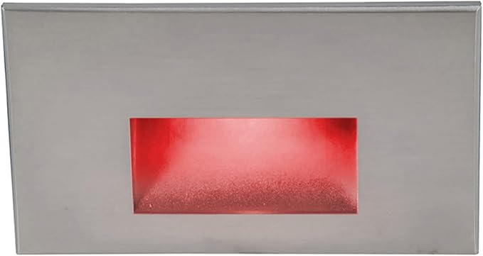 WAC Landscape Lighting, LEDme 120V LED Horizontal Indoor and Outdoor Step and Wall Light Red in Stainless Steel