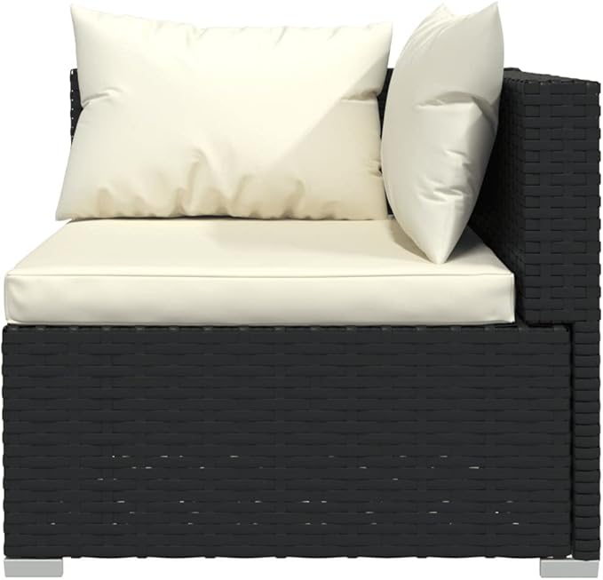 5 Piece Patio Lounge Set,Outdoor Garden Conversation Set,Patio Outdoor Set Suitable Suitable for Patio,Deck,Balcony with Cushions Poly Rattan Black