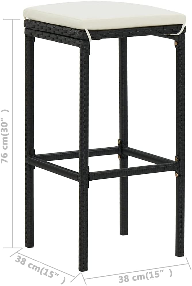 Patio Bar Set with Cushions,Garden Table and Chairs Sets,Garden Conversation Sets, Outdoor Patio Furniture,for Patio,Backyard,Garden,5 Piece Black