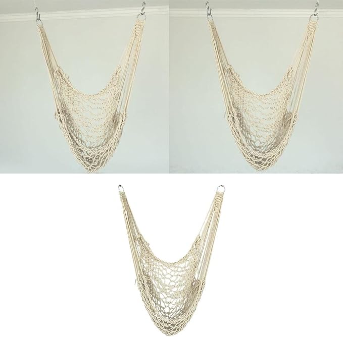 Portable Hammock Camping Rope Chair Home 80x110cm, White, 80x110cm