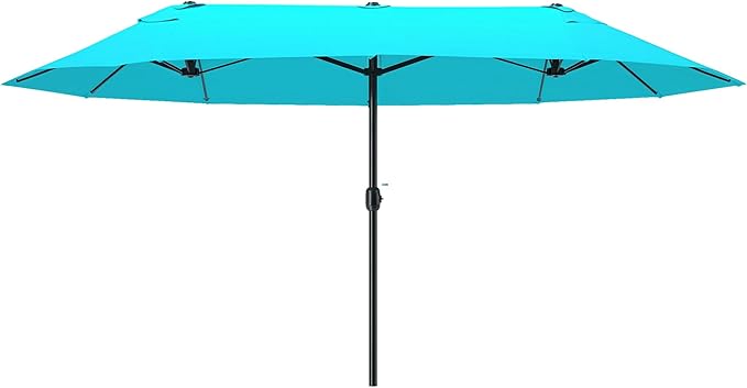 Outsunny Extra Large 15 ft Patio Umbrella, Double-Sided Wide Outdoor Umbrella with Crank Handle and Air Vents for Backyard, Deck, Pool, Market