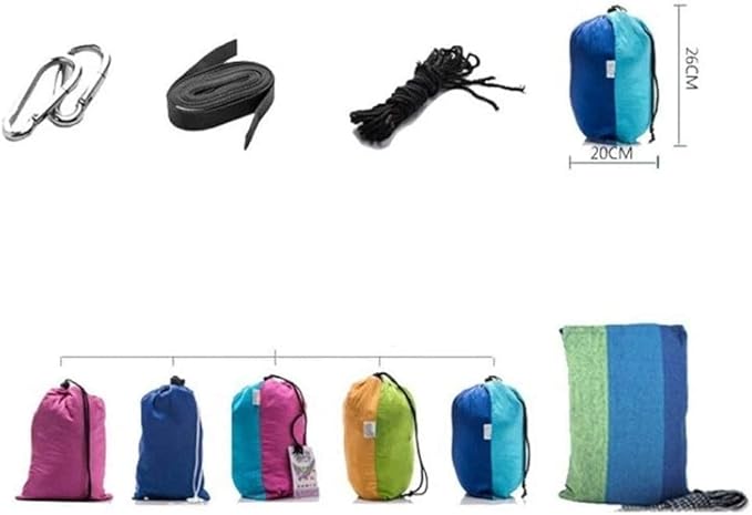 Camping Hammock Bed 1-2 Person Portable Outdoor Camping Hammock Parachute Fabric Hanging Bed Hunting Sleeping Swing Hamac Hammock Swing (Color : Pink)