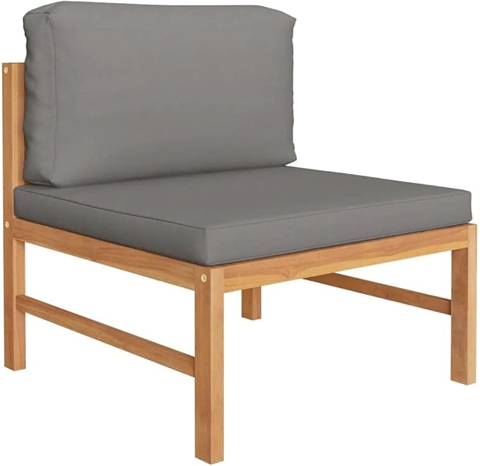 Patio Lounge Set with Gray Cushions,Patio Furniture Sets,Patio Conversation Sets,Outdoor Furniture Sets,for Garden,Backyard,Outdoor,5 Piece Solid Teak Wood