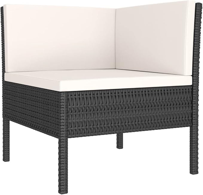 Patio Lounge Set with Cushions,Patio Furniture Sets,Patio Conversation Sets,Outdoor Furniture Sets,for Garden,Backyard,Outdoor,11 Piece Poly Rattan Black