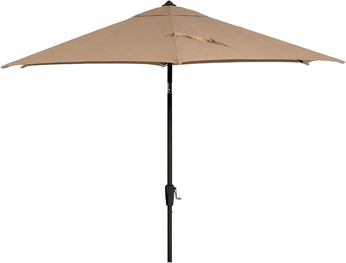 Hanover Montclair 9' Market Outdoor Umbrella, All-Weather, Crank Lever, Tan