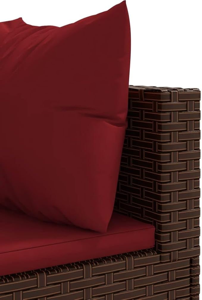 Patio Furniture Sets,Outdoor loveseat,Patio Conversation Sets,10 Piece Patio Sofa Set with Cushions Brown Poly RattanSuitable for Patio, Garden, Gazebo Low
