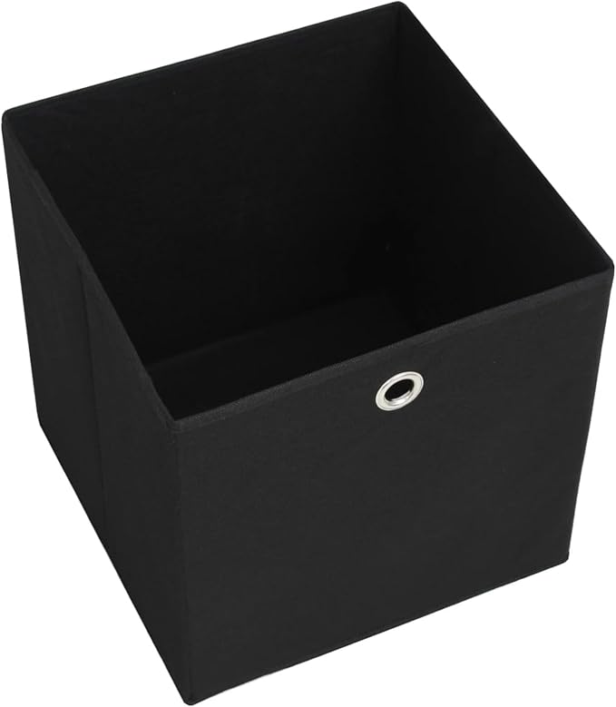 Homgoday Storage Boxes 4 Pieces Non-Woven Fabric 28 x 28 x 28 cm, Black, Furniture Chests and Chests for Outdoors, Garden Container, Garden Tool Holder, Outdoor Pouf, Outdoor Storage Box