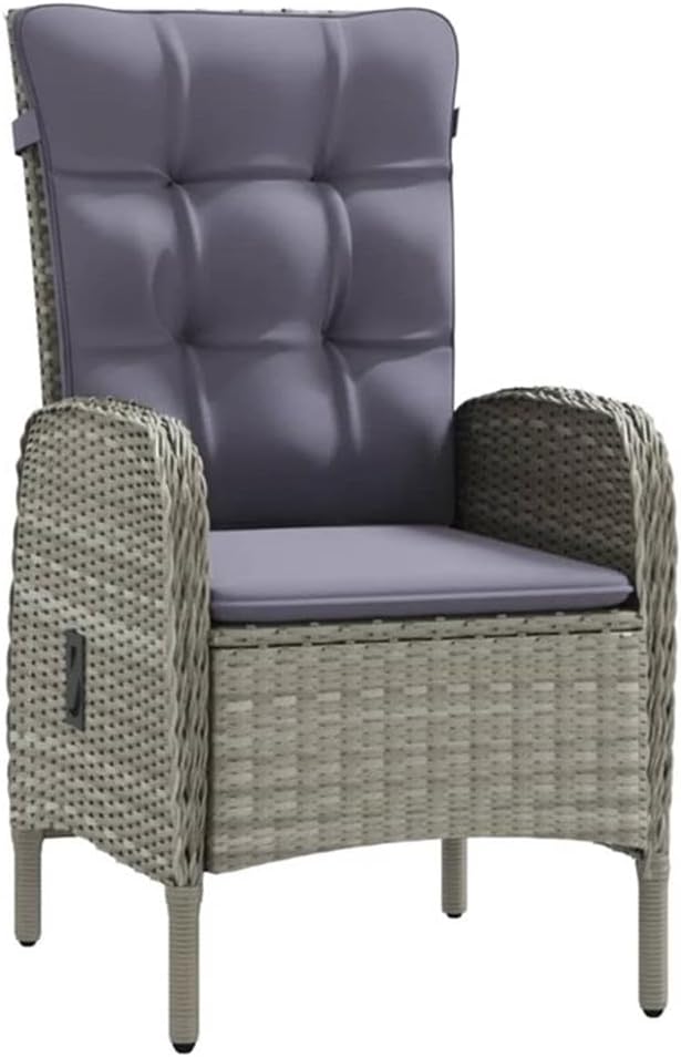 BOWERY HILL 3-Piece Outdoor Patio Dining Set, Powder-Coated Steel & PE Rattan, Gray & Black Finish, Weather-Resistant, Compact Square Table with Ergonomic Chairs for Terrace or Garden, Seating for 2