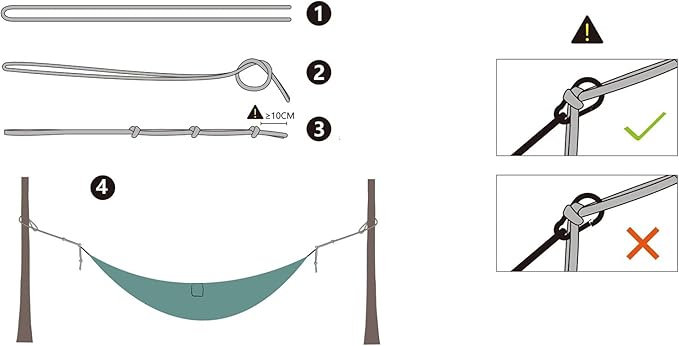 Camping Hammock, Camping Hammock Lightweight Parachute Nylon Portable Hammock with Tree Ropes and Carabiners, for Outdoors, Backpacking, Hiking, Camping, Travel, Beach, Backyard & Garden(#4)