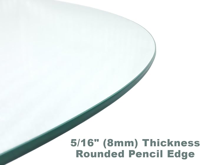 Audio-Visual Direct 42" Round Tempered Glass Table Top with Pencil Edge