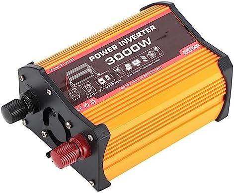 300W Car Power Inverter, 12V to 110V Inverter Converter Dual USB Car Charger Portable Auto Power Converter with Alligator Battery Clamp, for Supplies Power Phone Laptop on Camping Road Trips