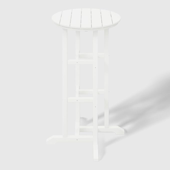 WestinTrends Malibu 42" Counter Height Round Outdoor Patio Bistro Bar Table, White