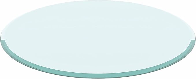 Meihua Glass Table Top, 36 Inch Round 1/2" Thick Beveled Polished Edge, Tempered Glass Table Outdoor for 360 Degree Rotatable.