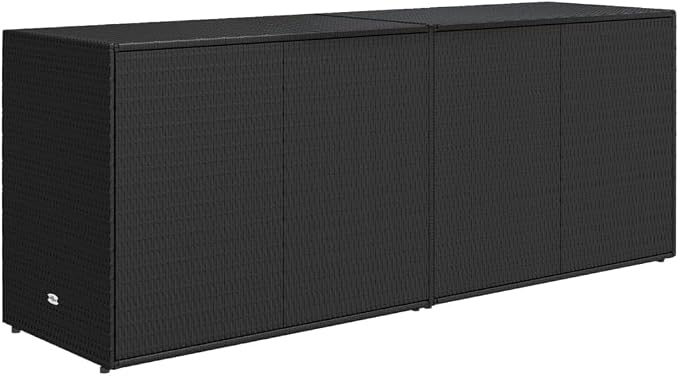 Garden Storage Cabinet Outside Deck Storage Box Outdoor Patio Storage Backyard Storage Box Furniture Storage Box Black 78"x21.9"x31.5" Poly Rattan