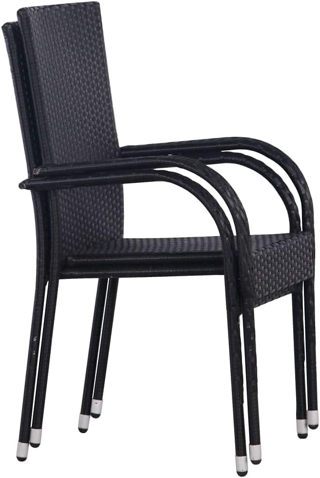 3 Piece Patio Dining Set, Outdoor Sofa Sets Sectional Sofa Patio Conversation Set Front Porch Furniture for Piazza Garden Poolside Negotiation Area Black