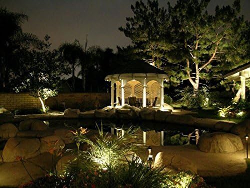 LemonBest® High Power Outdoor Decorative Lamp Lighting 5W COB LED Landscape Garden Wall Yard Path Light Warm Cool White DC 12V w/Spiked Stand, Pack of 2 (Warm White)
