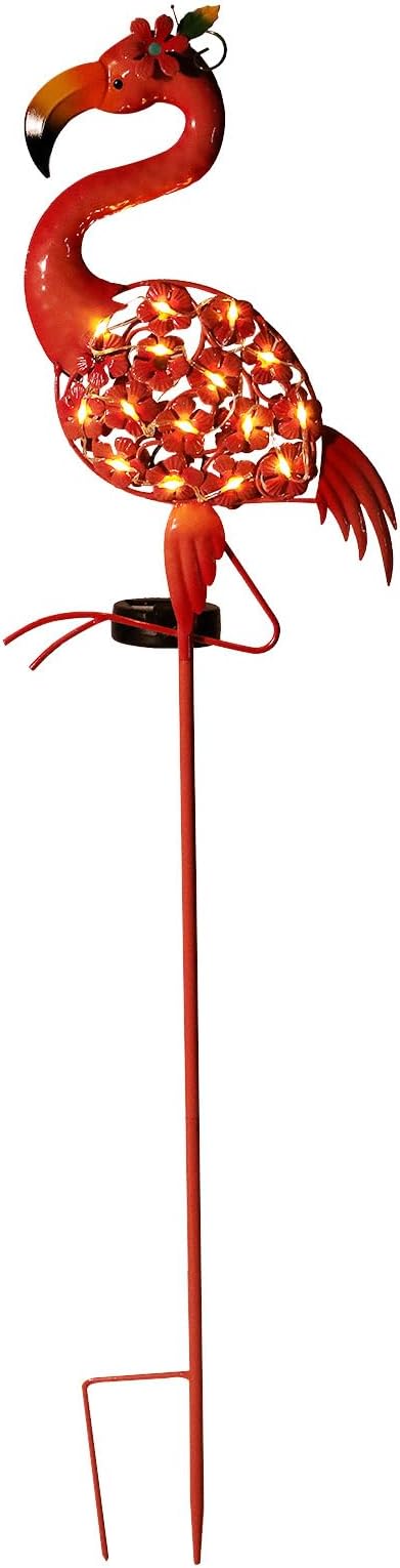 Garden Decor Solar Lights Flamingo Lawn Light, for Yard Outdoor Decorations Ground Inserted Outdoor Waterproof Garden Lamp LED,Patio, Courtyard, Gifts for Mom Grandma (Colorful Light)