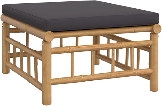 7 Piece Patio Lounge Set with Dark Gray Cushions, Patio Conversation Set Outdoor Dining Sets Front Porch Furniture Porch Furniture Set for Piazza Exhibition Poolside Garden Bamboo