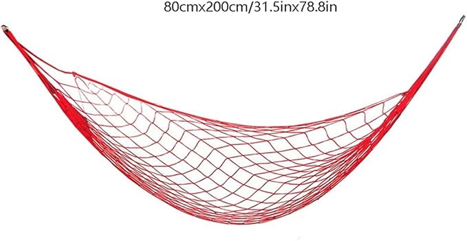 Portable Hammock Portable Hammock Meshy Rope Hammocks Sleeping Net Bed Hanging Nylon for Outdoor Beach Garden Backyard for Backpacking Beach (Color : Rojo)