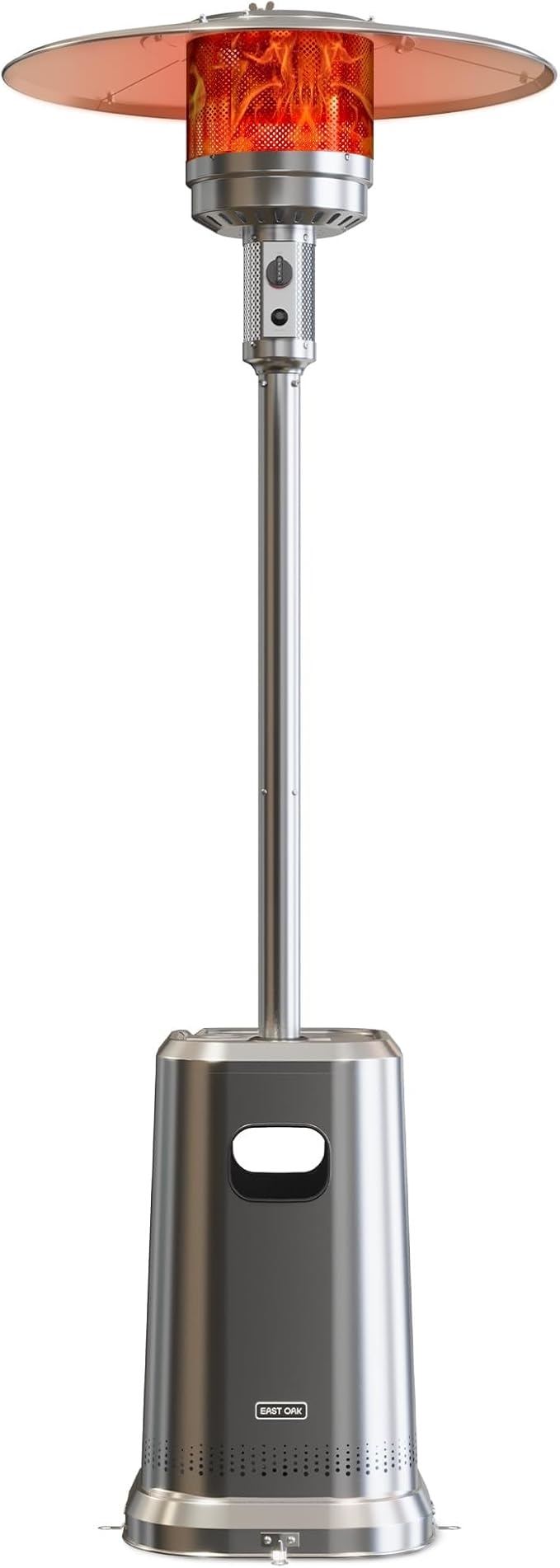 EAST OAK Anti-rust 50,000 BTU Patio Heater for Outdoor Use With Double-Layer Stainless Steel Burner, Round Table Design and Wheels, Outdoor Patio Heater for Home and Commercial, Stainless Steel