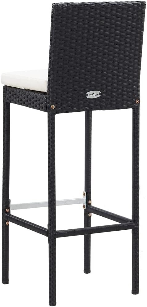 Patio Bar Set with Cushions,Patio Lounge Set,Outdoor Furniture,Outdoor Furniture Sets,Patio Conversation Sets,for Garden,Deck,Backyard,5 Piece Poly Rattan Black