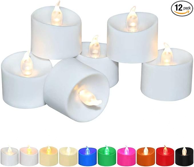12/24/50/100/200 Pack LED Tea Lights, Last 100H+, Warm White Flickering Light