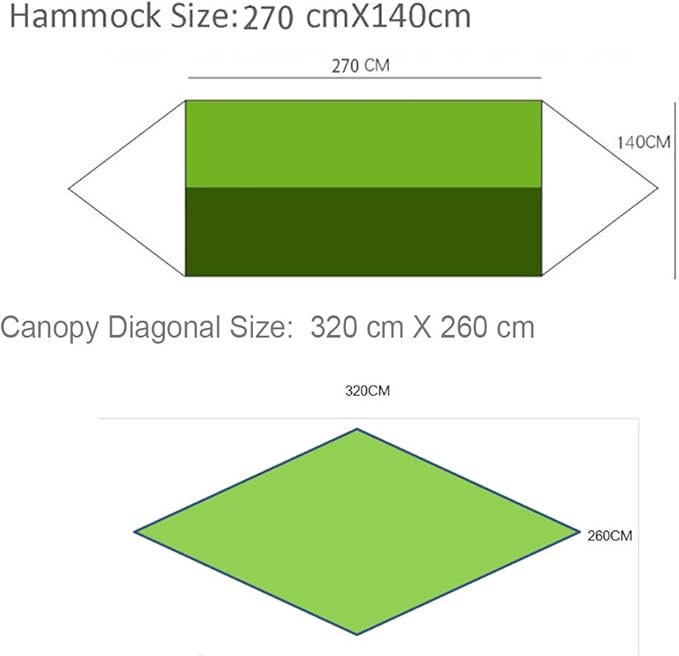 Hammock with Mosquito Net and Rainfly Portable Camping Hammock Hammock for 2 Tree Straps Suitable for Travel Camping Hiking Park Lightweight Hammock with Net(Olive)