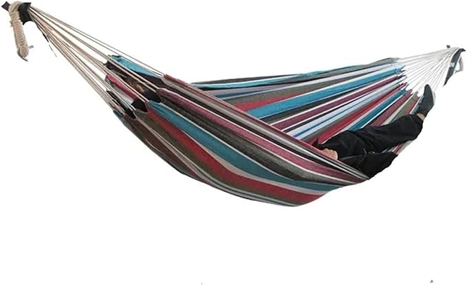 Hammock. Portable Camping Hammocks Hanging Sturdy Garden Comfortable Fabric Hammock Swing Bed .Hammocks for Outside(Blue)