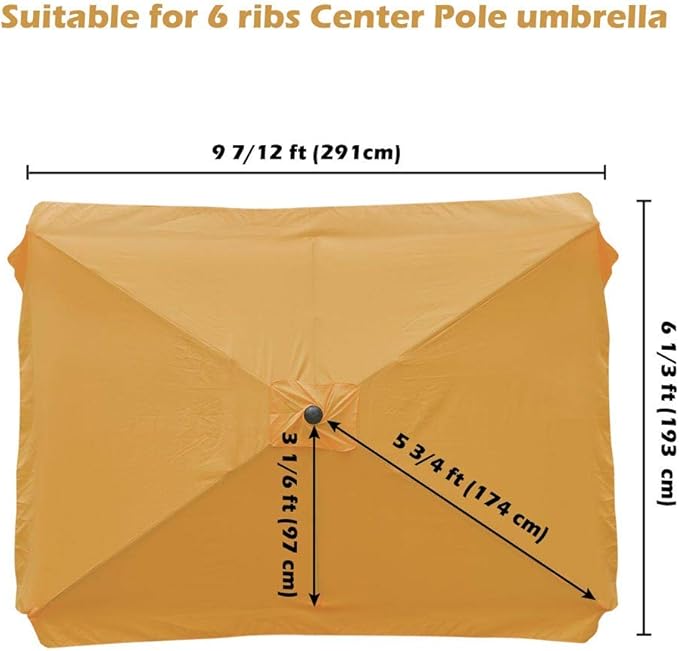Yescom Patio Umbrella Replacement Outdoor Canopy Beach Backyard Market Table Top Cover