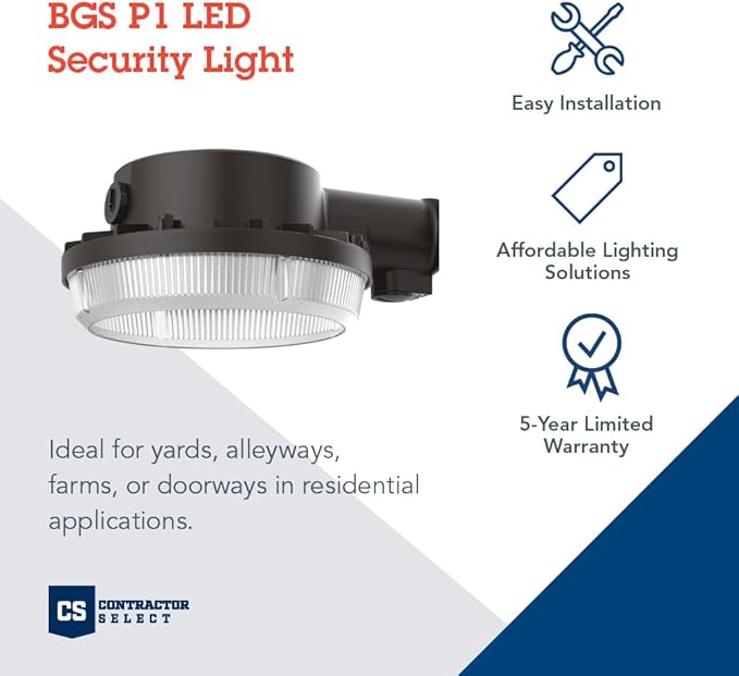 Lithonia Lighting BarnGuard LED Barn Light, Dusk to Dawn Outdoor Lighting, 4000K Cool White, Wall or Pole Mountable Yard Light Fixture, 120V, Aluminum, Dark Bronze
