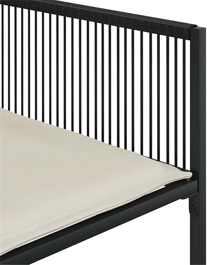 Afuera Living 11-Piece Rattan Garden Dining Set, Black/Cream White, Weather-Resistant PE Rattan, Matte Finish, Includes Table and 10 Chairs with Cushions, Outdoor Patio Furniture for Garden or Terrace