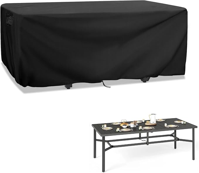 Patio Dining Table Cover for 8-10 Persons,87"Lx37"Wx30"H,Extra Large 7-8 FT Rectangle Outdoor Table Cover，Waterproof Dustproof Protection