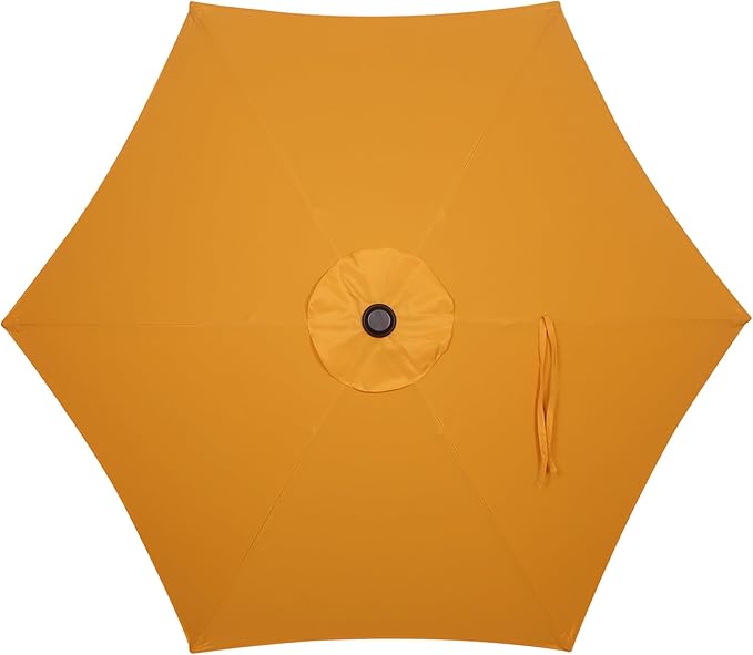 Blissun 7.5 ft Patio Umbrella, Yard Umbrella, Outdoor Market Umbrella with Push Button Tilt Crank, Golden Yellow