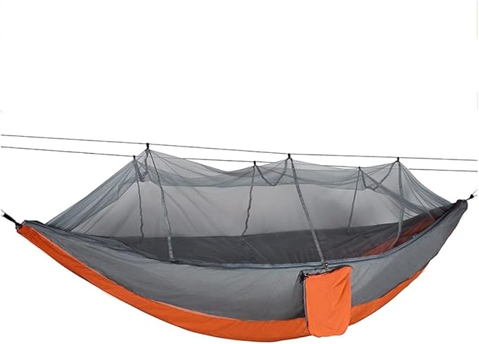 Camping Hammock, Camping Hammock with Mosquito Net - Ultra Lightweight & Durable Outdoor Travel Hammock for Camping Hiking Backpacking(Orange)