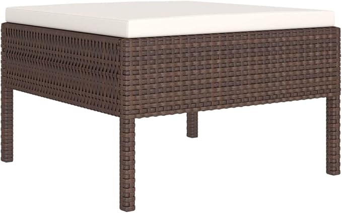 Patio Lounge Set with Cushions,Patio Furniture Sets,Patio Conversation Sets,Outdoor Furniture Sets,for Garden,Backyard,Outdoor,6 Piece Poly Rattan Brown