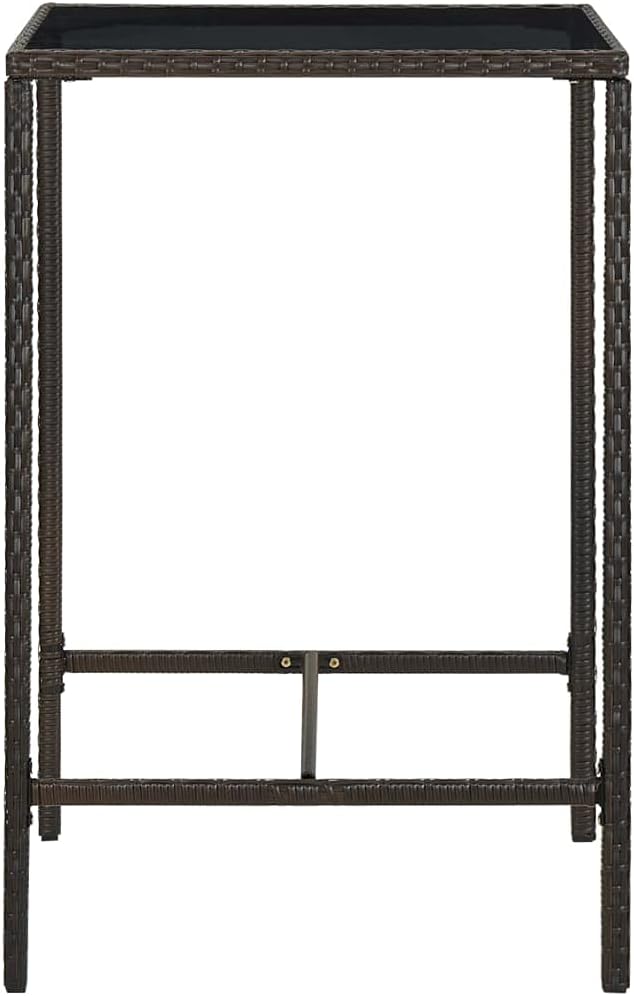 Patio Bar Set with Cushions,Garden Table and Chairs Sets,Garden Conversation Sets, Outdoor Patio Furniture,for Patio,Backyard,Garden,5 Piece Poly Rattan Brown