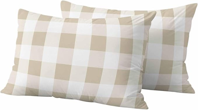 Buffalo Yellow Plaid Outdoor Waterproof Throw Pillow Covers Set of 2, 20"x12", Spring Simple Pattern Decorative Pillow Covers Outside Cushion Case for Patio Porch Garden