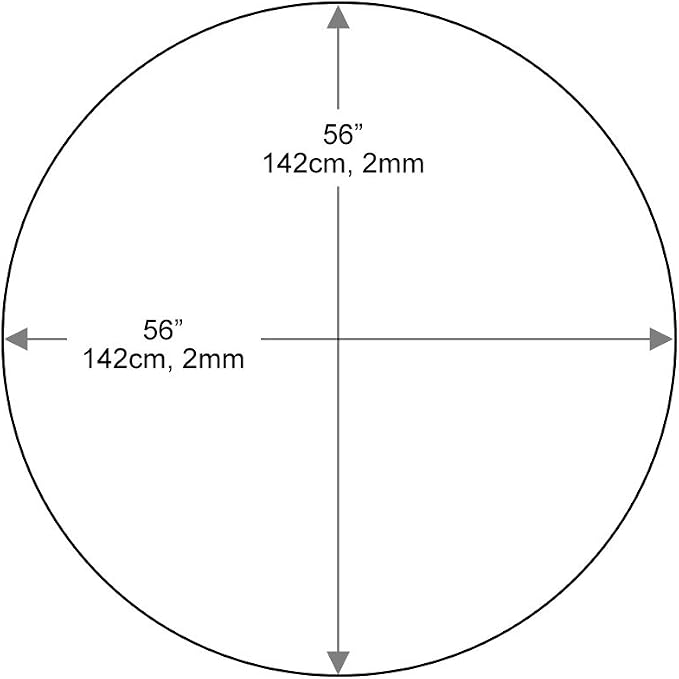 Dulles Glass 56 inch Round Glass Table Top - Tempered - 1/2" Thick Glass Surface, Safe Flat Polished, Multipurpose for Dining Table, Patio, Coffee and End Table