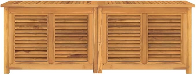 Gardening Supplies Patio decor Deck box Outdoor storage Box Patio Storage Box with Bag 59.1"x19.7"x20.9" Solid Wood Teak