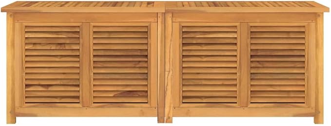 Deck Box Indoor Outdoor Storage Container Furniture with Bag, Patio Storage Box Bin Organizer for Garden Tools, 59.1"x19.7"x20.9" Solid Wood Teak