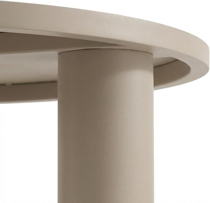 Gray Outdoor Patio 60-Inch Round Aluminum Dining Table with Durable Weather-Resistant Frame and Stylish Contemporary Design