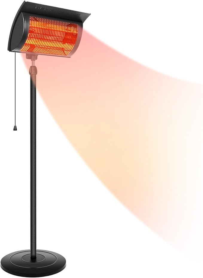Simple Deluxe, Standing Patio Outdoor Heater for Balcony, Courtyard, With Overheat Protection, 750W/1500W