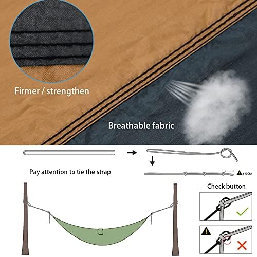 Ultralight Outdoor Camping Nylon Hammock Sleeping Swing Tree Bed Garden Backyard Furniture Hanging Double Hammock Chair Hanging Cushion 3