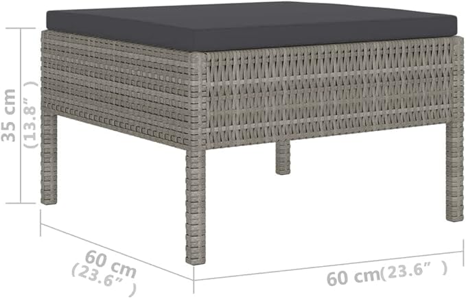 Patio Lounge Set with Cushions,Outdoor Patio Furniture,Outdoor Chat Conversation Set,Garden Furniture Sets,for Patio,Backyard,Garden,Outdoor,6 Piece Poly Rattan Gray